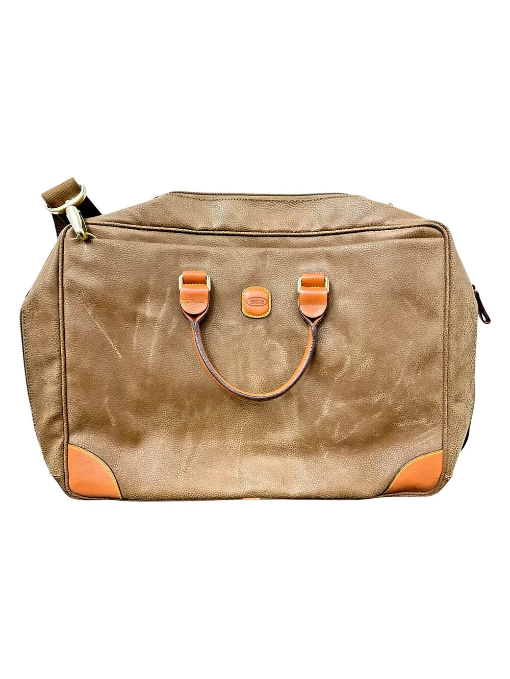 Bric's Brown Canvas and Leather Briefcase Document Case